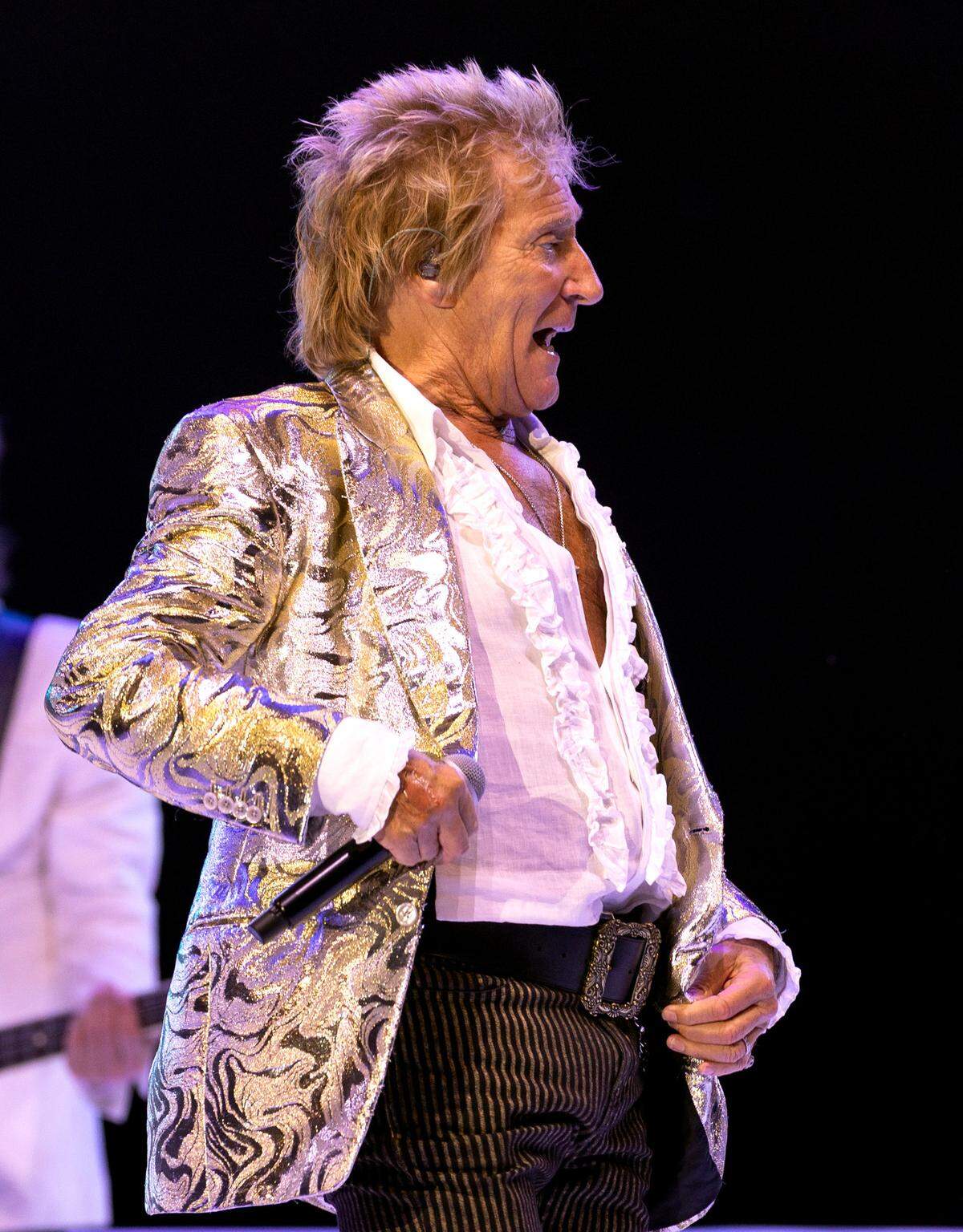 Rod Stewart brings his “One Last Time” tour to Raleigh, N.C.’s Coastal Credit Union Music Park at Walnut Creek, Tuesday night, July 8, 2025.