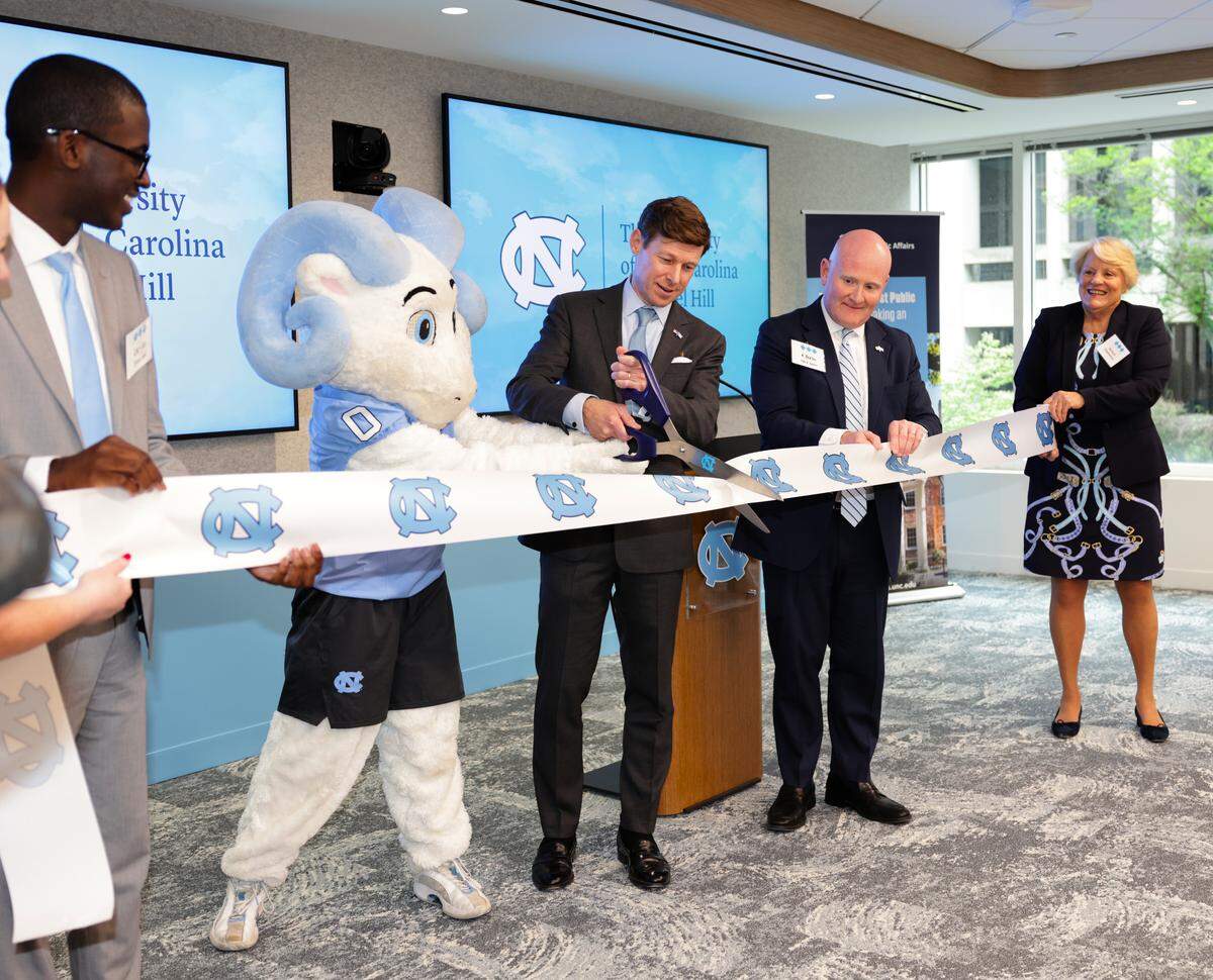 A ribbon-cutting at UNC’s new DC office space on Tuesday, April 28, 2026.