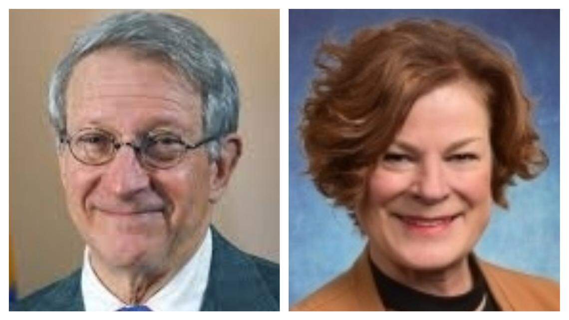 Durham Mayor Steve Schewel and Raleigh Mayor Mary-Ann Baldwin