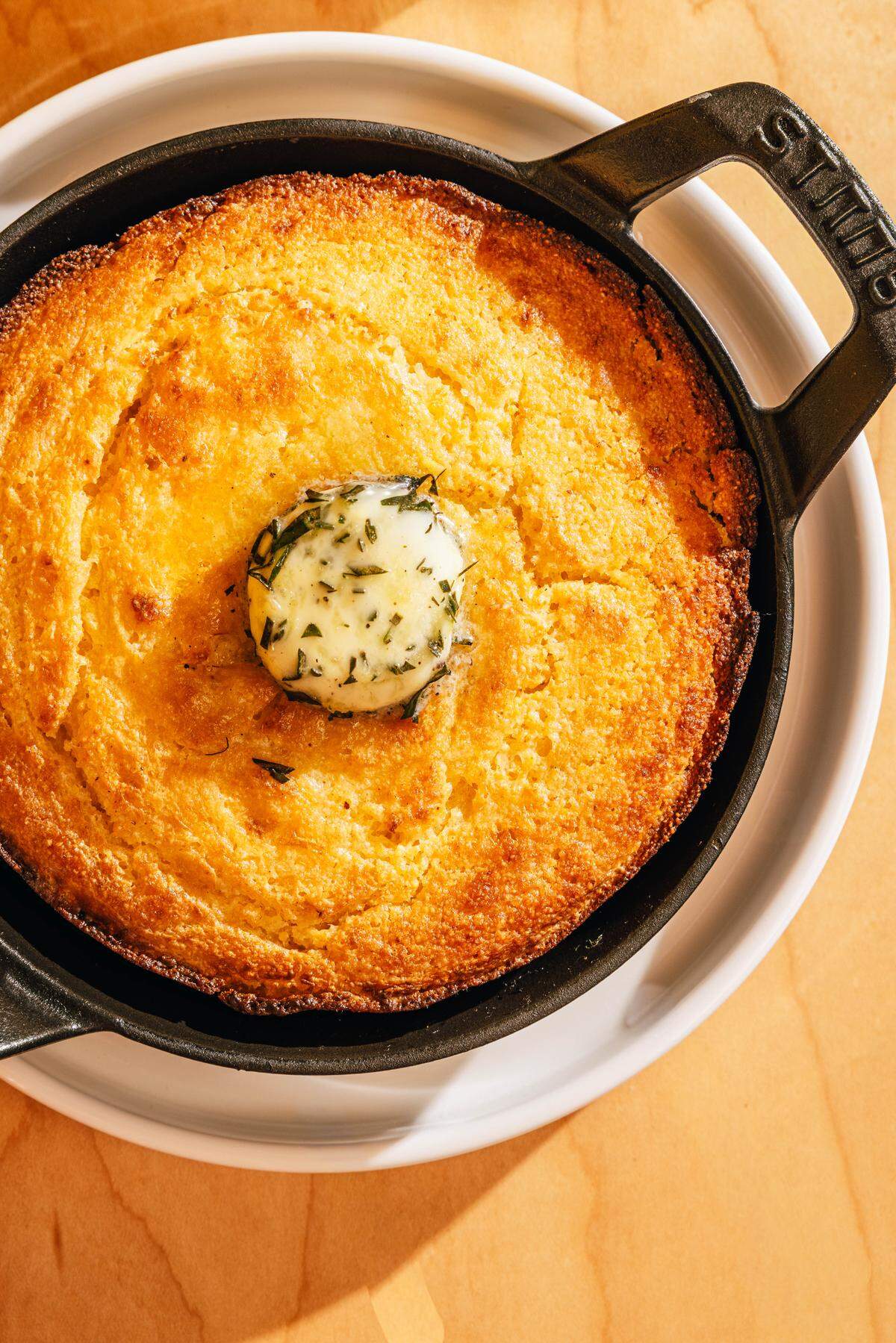 Personal cornbread with curry leaf butter at the new Big Cat restaurant in Raleigh