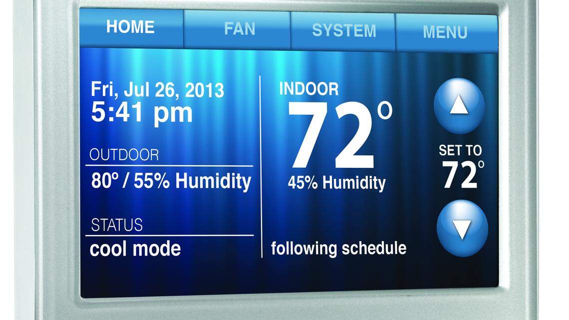 A Honeywell thermostat. Wake County school thermostat settings were changed to help reduce utility costs.