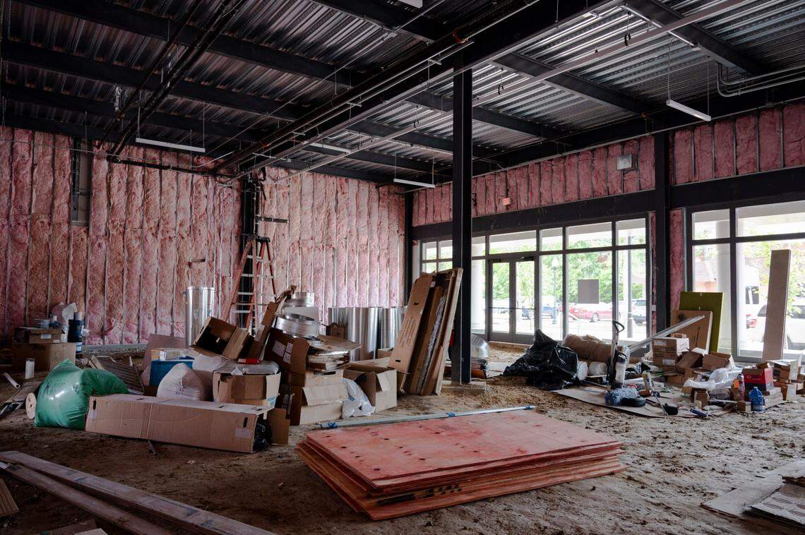 Rogers West and Rogers East in downtown Cary, N.C. have been remodeled from the ground up. Small businesses, work spaces and retail have already opened, while some spaces remain under construction. Tuesday, May 28, 2024.