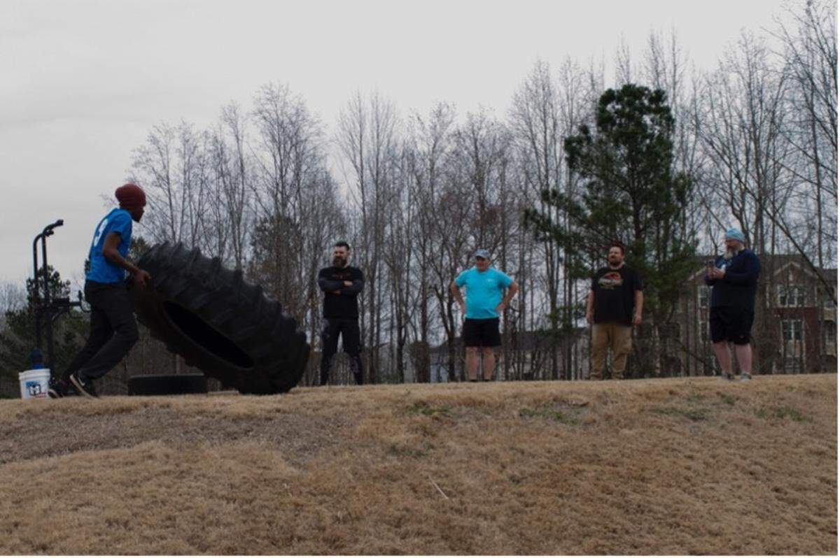 Members of the NC Dire Drakes, a medieval combat fighting team, have intense practices with stretching, calisthenics and running. This intense cardio workout prepares the fighters to get a feel for moving quickly with heavy armor on their backs.