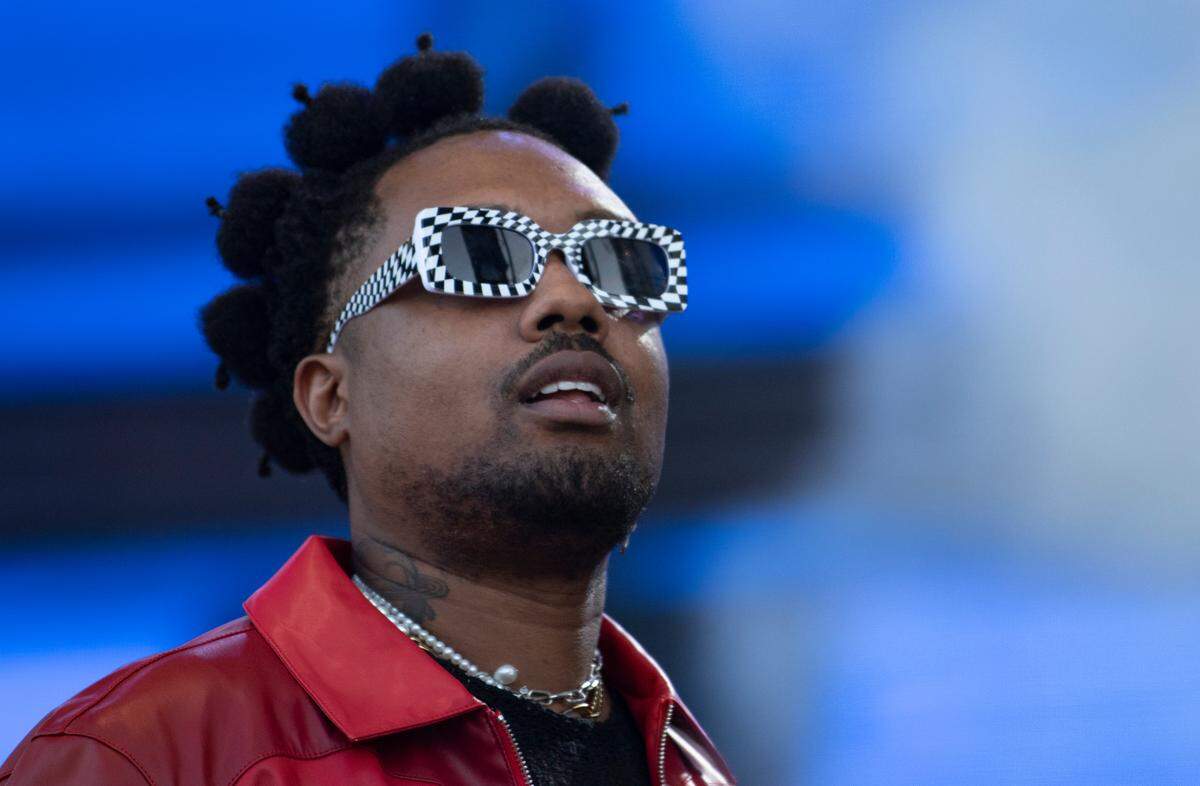 Earthgang performs at the Dreamville Festival in Raleigh, N.C., Saturday, April 1, 2023.