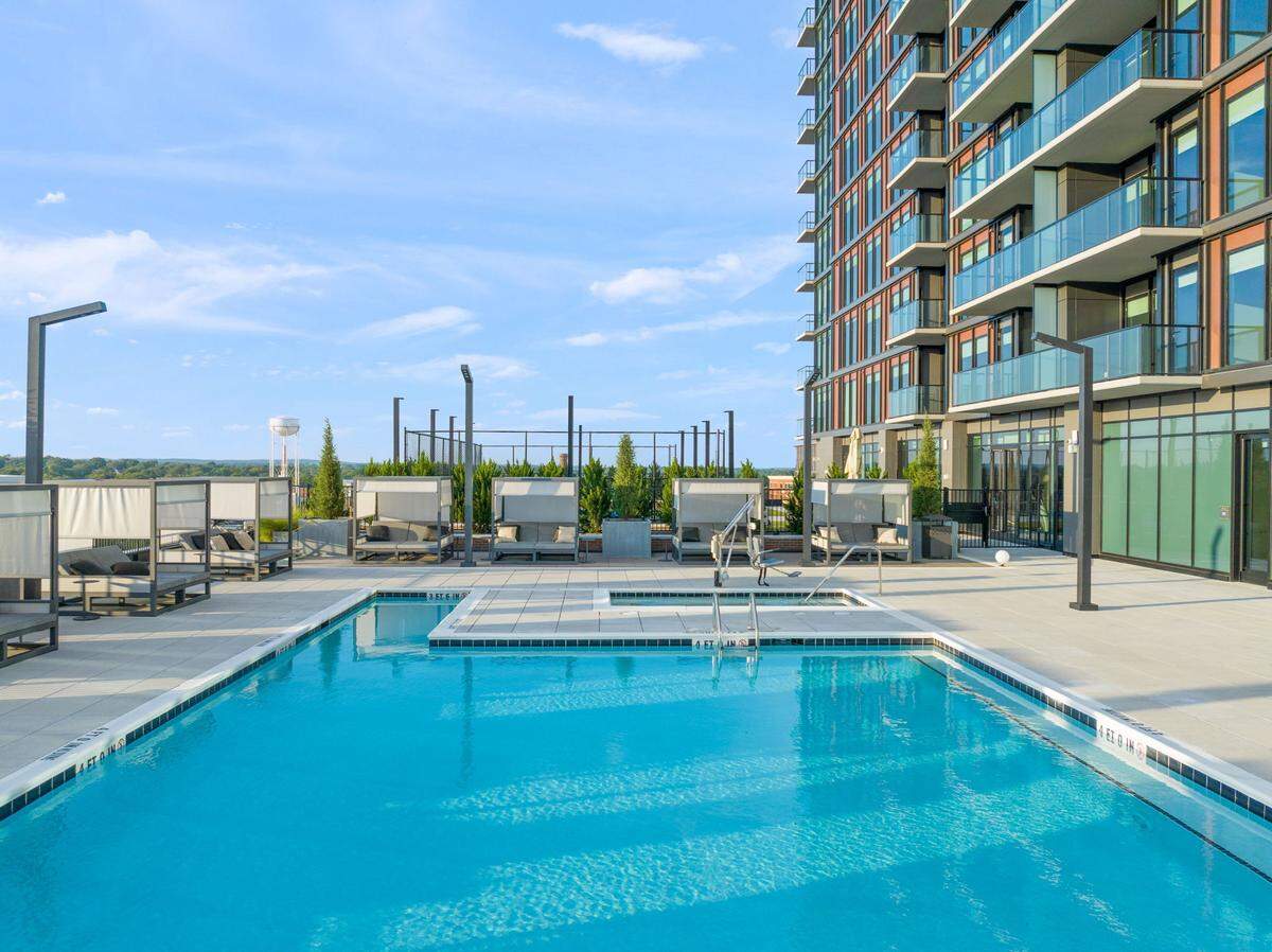The pool at The Novus at 400 W. Main St. in Durham.