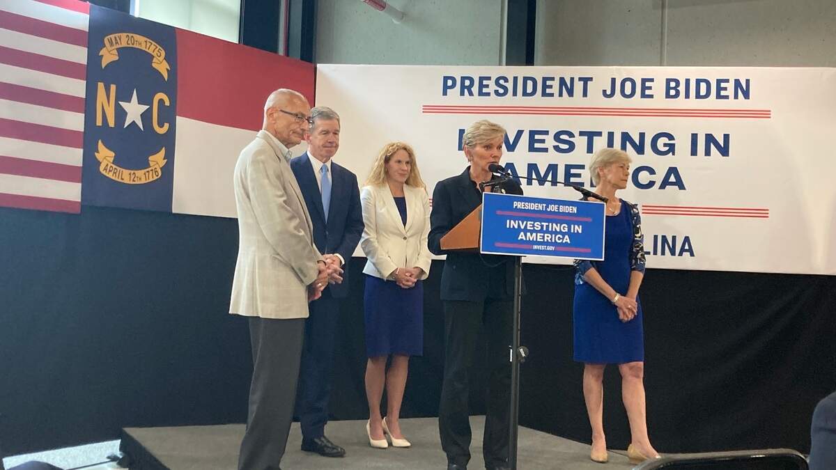 U.S. Department of Energy Secretary Jennifer Granholm visited Duke Energy’s control center in Garner, NC, on Tuesday to announce $2.2 billion in grants for grid improvements. Duke Energy received $57 million to overhaul a power line between Goldsboro and Raleigh, adding capacity to allow the addition of new carbon-free energy projects.