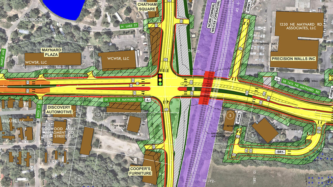 State revives plan for new railroad bridge over Maynard Road near downtown Cary
