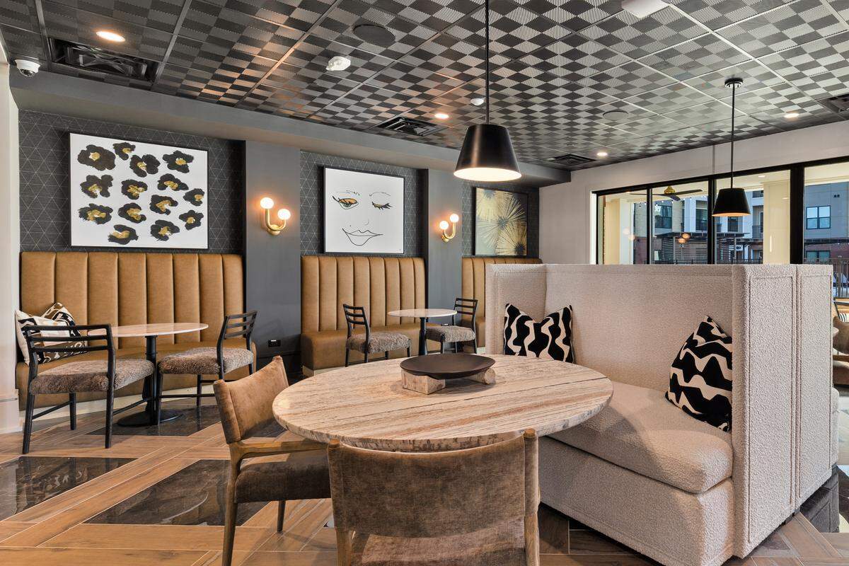 A communal area inside the 302-unit EMORIE building in west Cary.