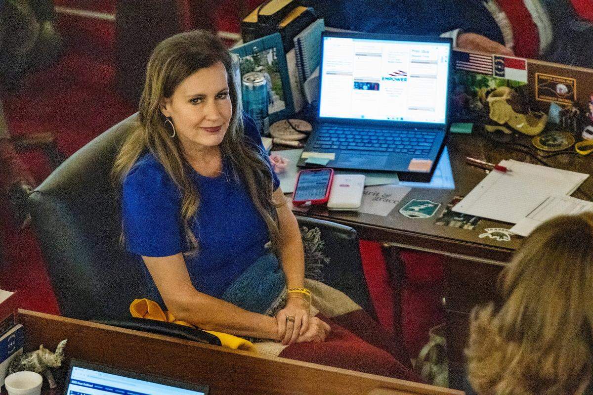 Rep. Tricia Cotham, a Mecklenburg County Republican and former Democrat, voted in favor of the the new abortion restrictions bill Wednesday, May 3, 2023 at the Legislative Building.