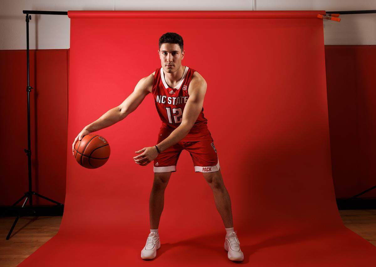N.C. State’s Michael O’Connell poses for a portrait during media day on Thursday, Sept. 19, 2024, in Raleigh, N.C.