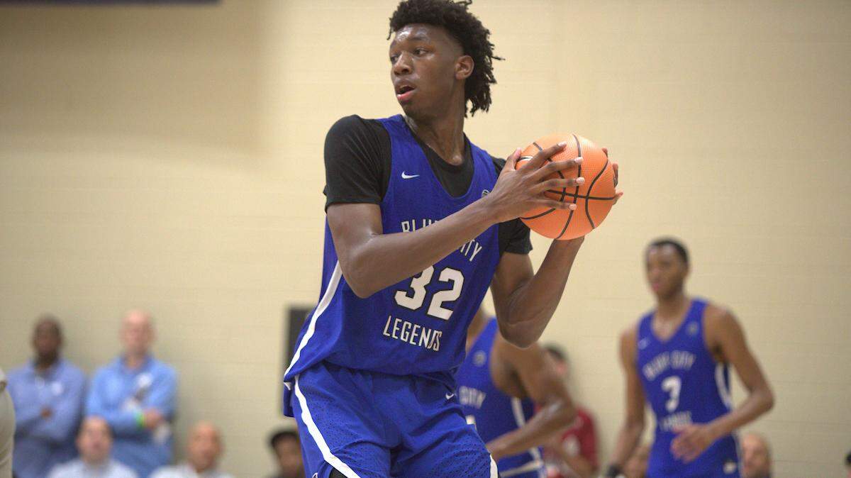 James Wiseman of Bluff City Legends protects the ball during the EYBL Peach Jam earlier this month in North Augusta, S.C.