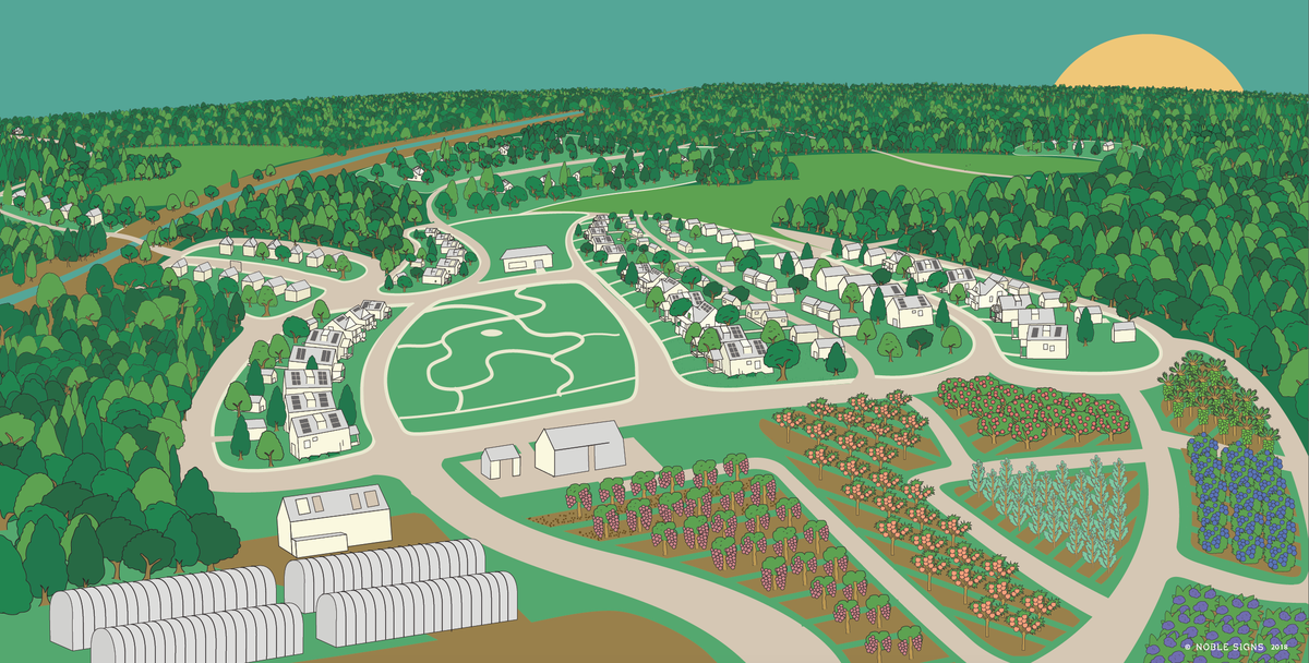 A rendering of the layout of the Wetrock Farm community.