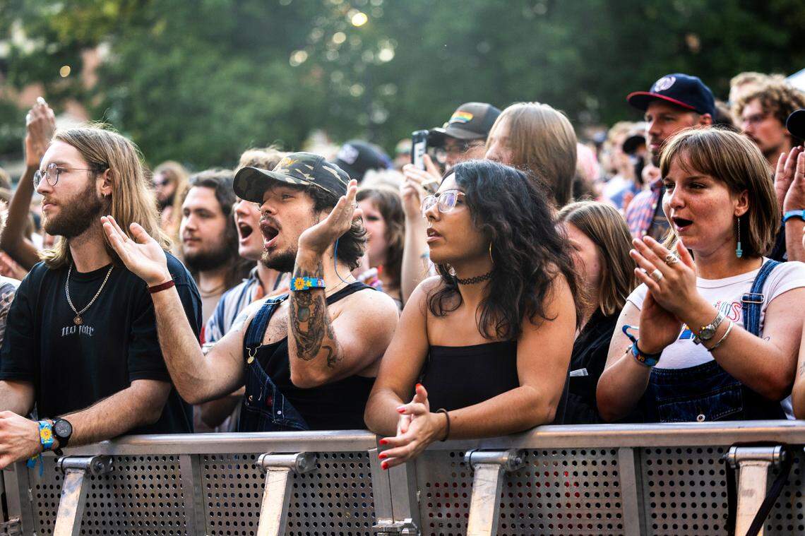 Wednesday performs at Moore Square in Raleigh during the Hopscotch Music Festival on Saturday, Sept. 7, 2024.