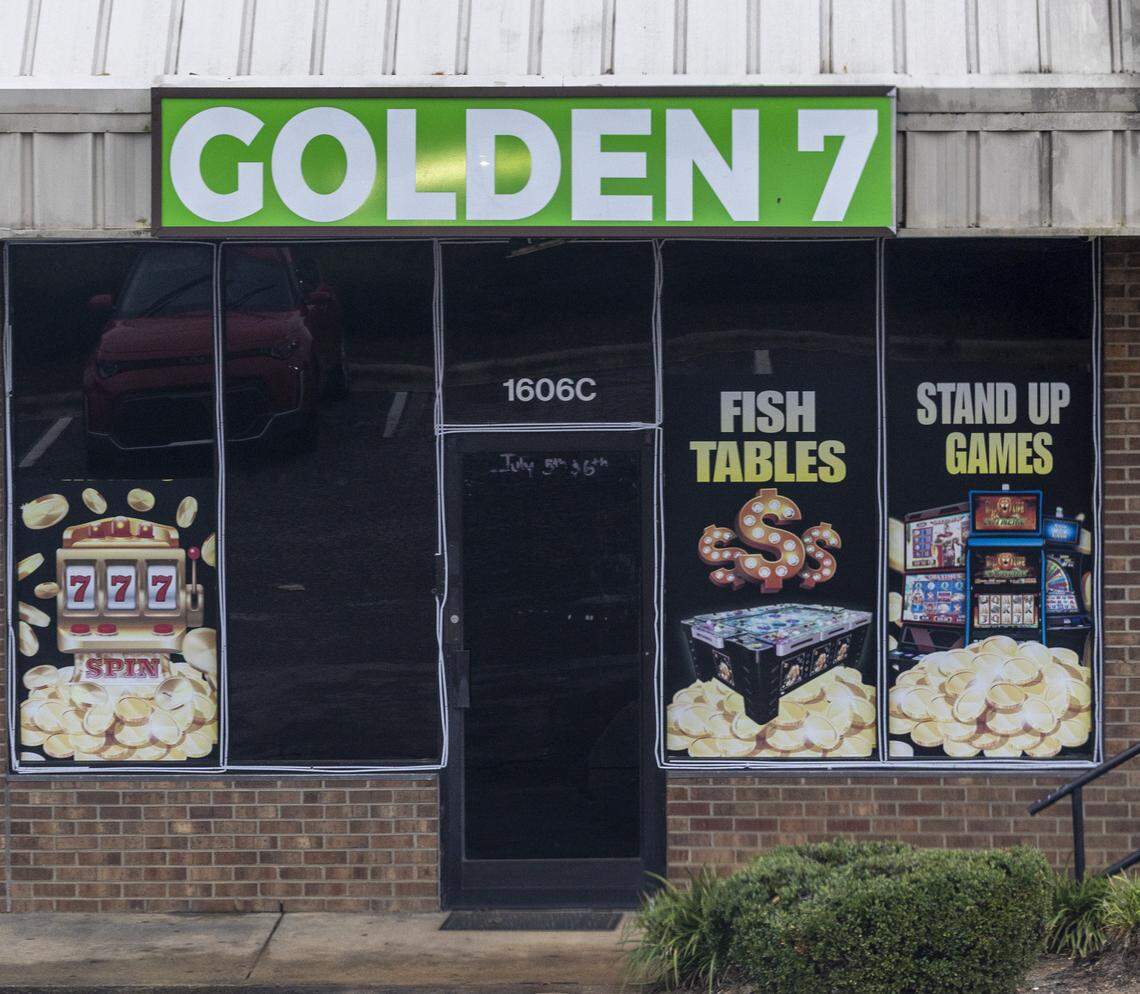 The exterior of the Golden 7 sweepstakes parlor in Raleigh on Monday, Sept.  29, 2025.