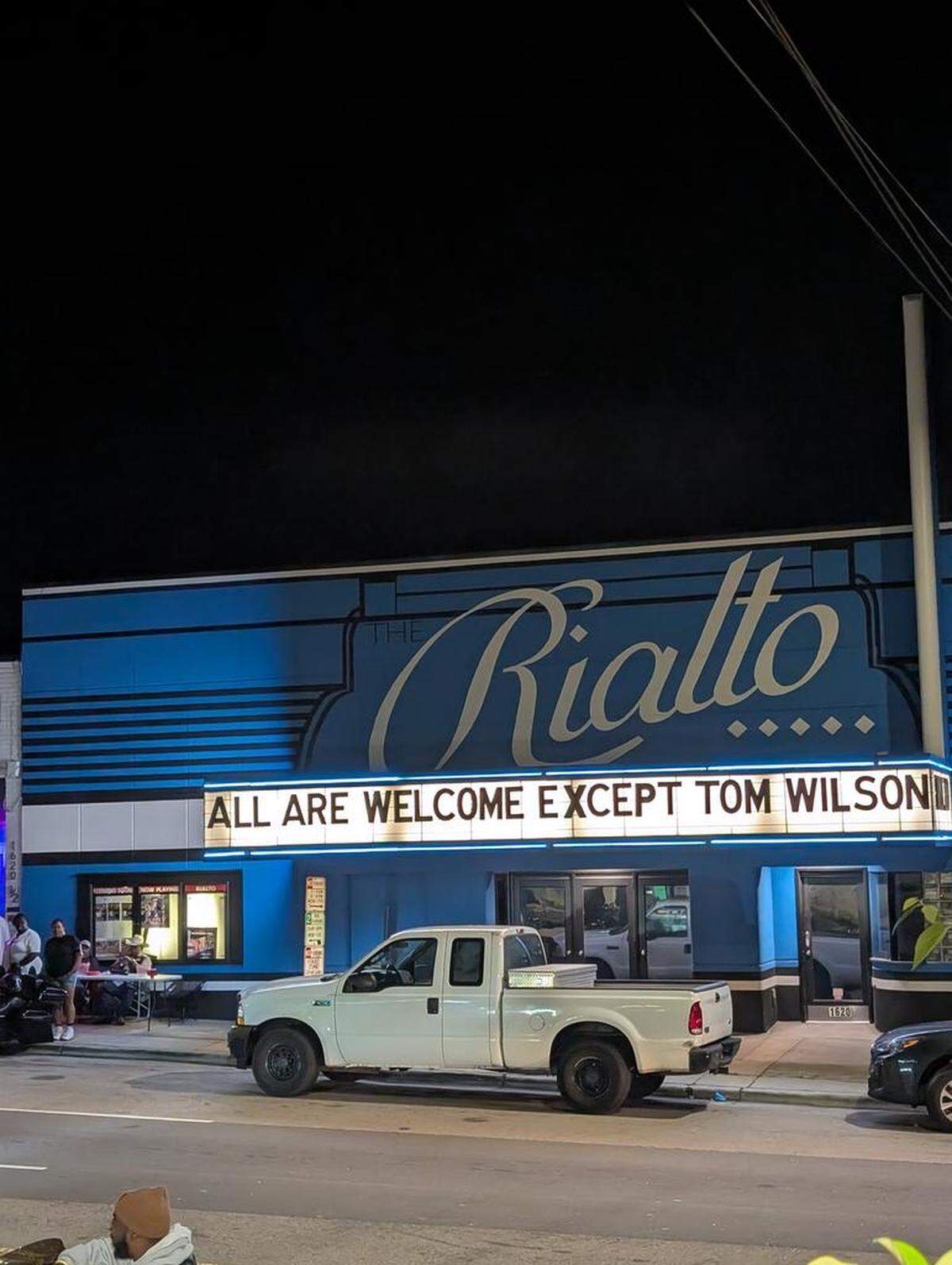 Raleigh’s Rialto Theater had a message for bruising Washington Capitals forward Tom Wilson during the Stanley Cup playoff series against the Carolina Hurricanes.