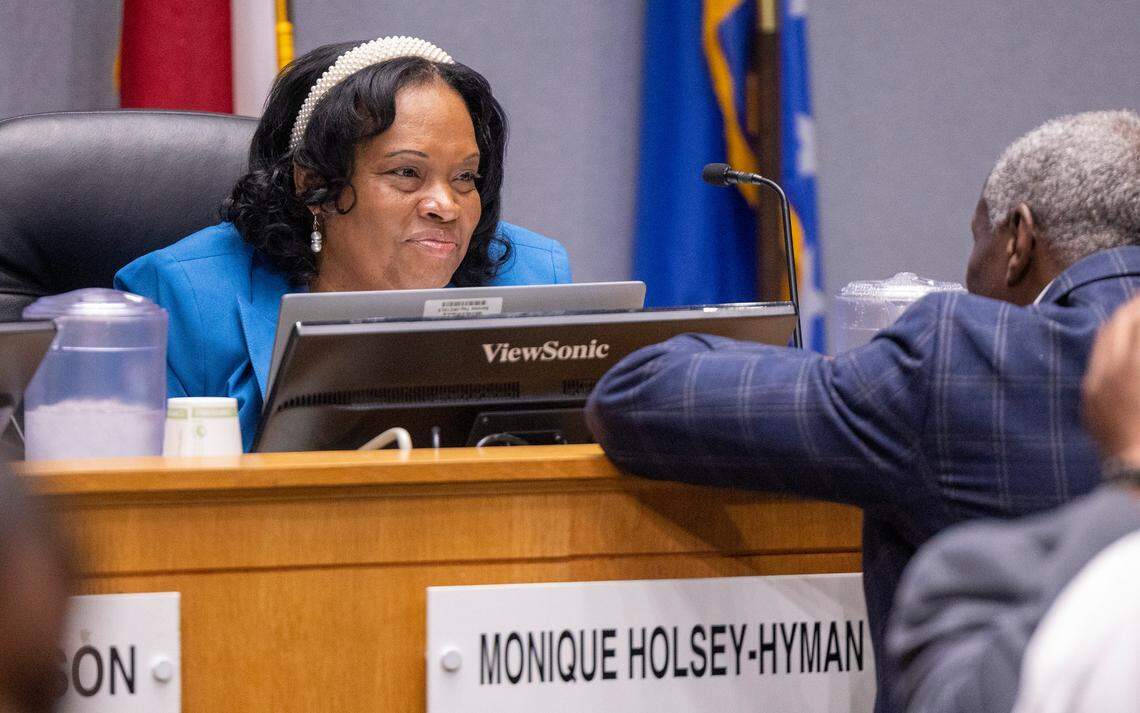 Former Durham City Council Member Monique Holsey-Hyman has sued the city and developer Jarrod Edens over a discredited extortion allegation made in 2023.