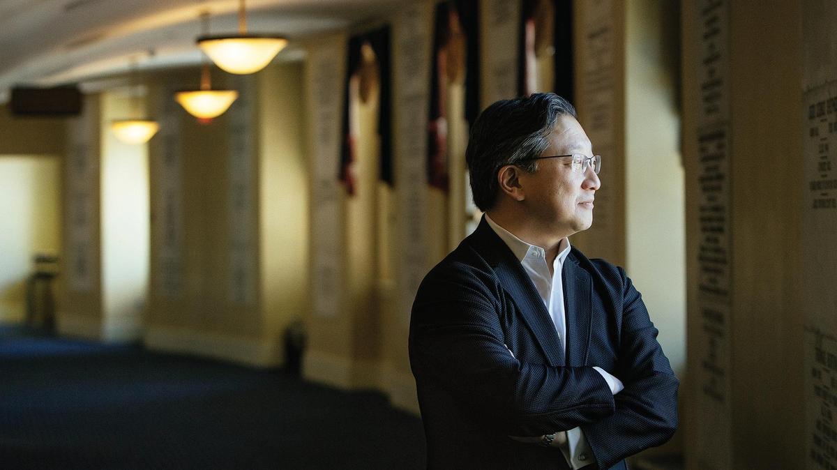 Emil Kang, executive and artistic director of Carolina Performing Arts at UNC, at Memorial Hall, an iconic performance venue on campus at the university in Chapel Hill in 2018.