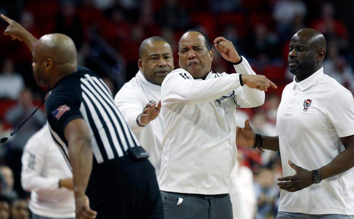 N.C. State head coach Kevin Keatts reacts after being ejected during the first half of the Wolfpack’s game against Wake Forest at PNC Arena on Jan. 16.
