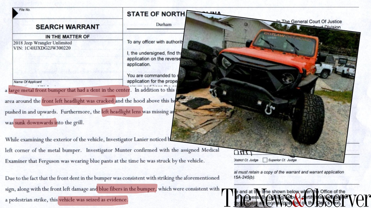 Excerpts from search warrants in the arrest of Wilmer Fuentes Mejia. Fuentes Mejia is accused of fatally striking Richard Ferguson Jr., 61, in Durham in September.