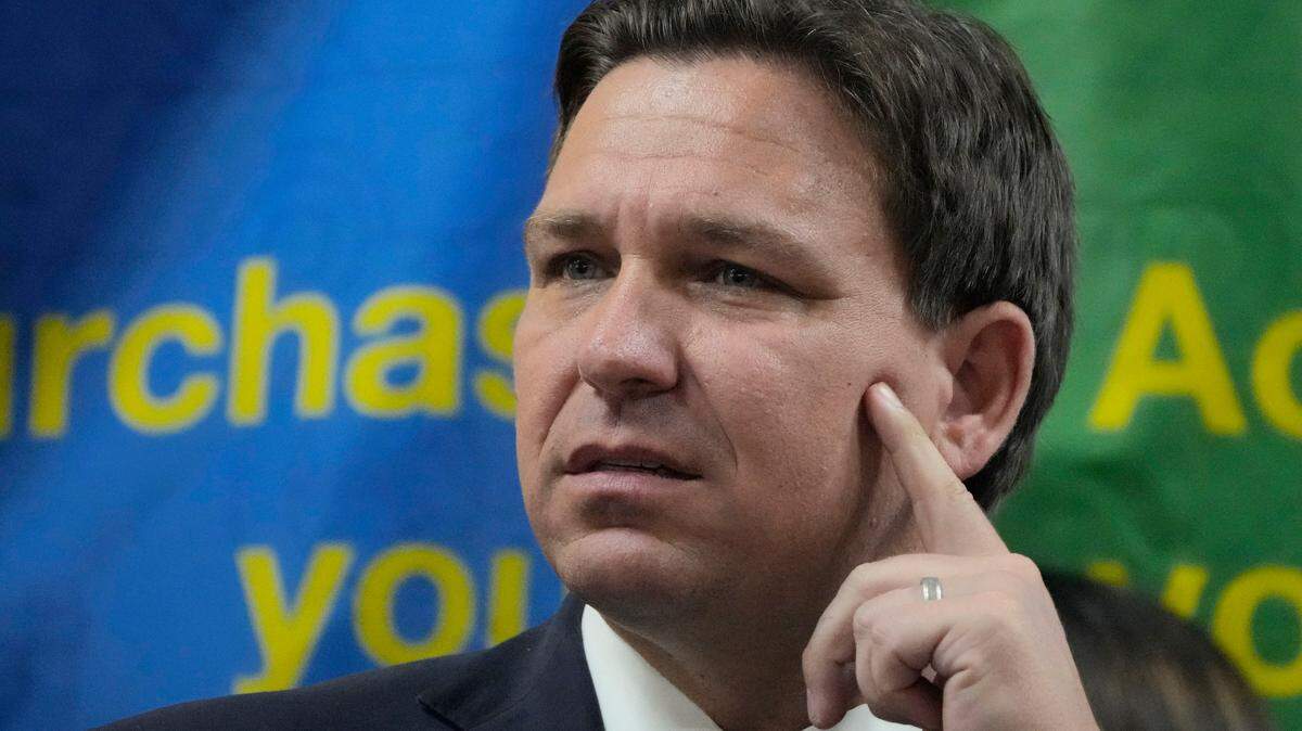 Florida Gov. Ron DeSantis listens to a question during a press conference Sept. 7, 2022, in Miami, Fla. The Republican governors of Florida and Texas have delivered migrants on planes and buses to Washington, D.C., New York City and even Martha’s Vineyard, but they may just be getting started.