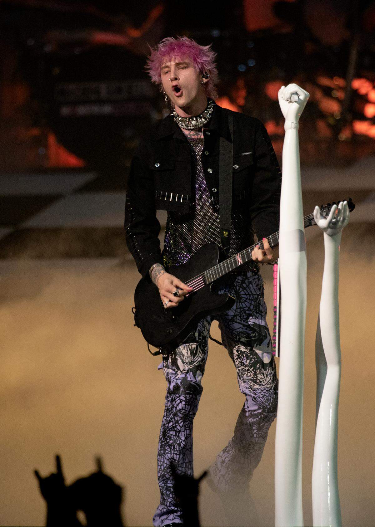 Machine Gun Kelly brings his “Mainstream Sellout Tour” to Raleigh, N.C.’s PNC Arena, Wednesday night, June 22, 2022.