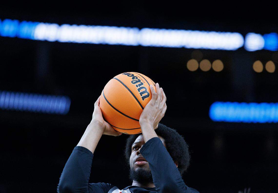 Texas Tech’s Kerwin Walton works on his shot during practice on Wednesday, March 20, 2024, at PPG Paints Arena in Pittsburgh, Pa. Walton played two seasons for North Carolina before joining the Red Raiders. N.C. State will face sixth-seeded Texas Tech at 9:40 p.m. on Thursday in Pittsburgh.0