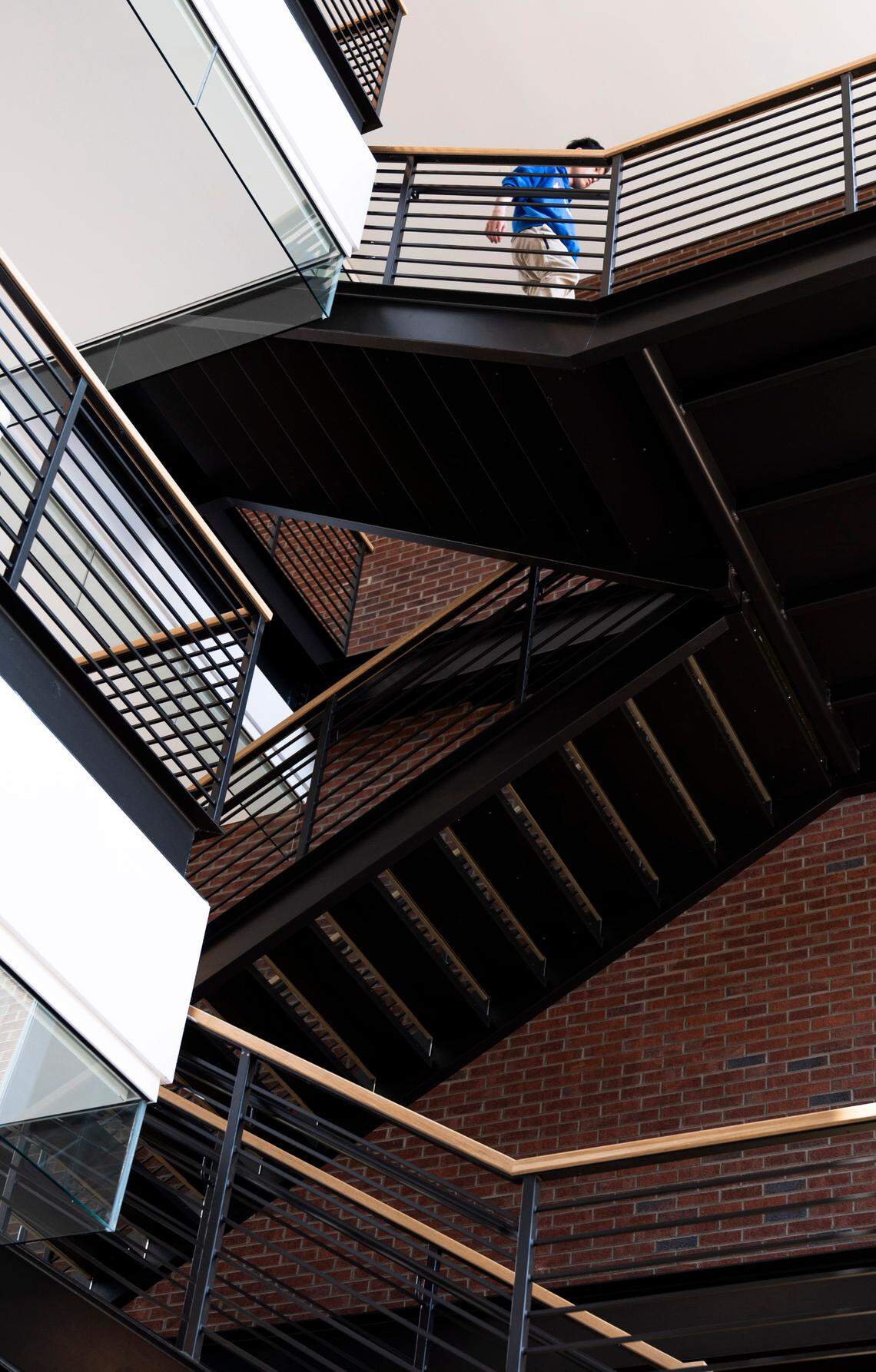 A three story atrium style lobby connects Rogers West and Rogers East in downtown Cary, N.C. Photographed on Tuesday, May 28, 2024.