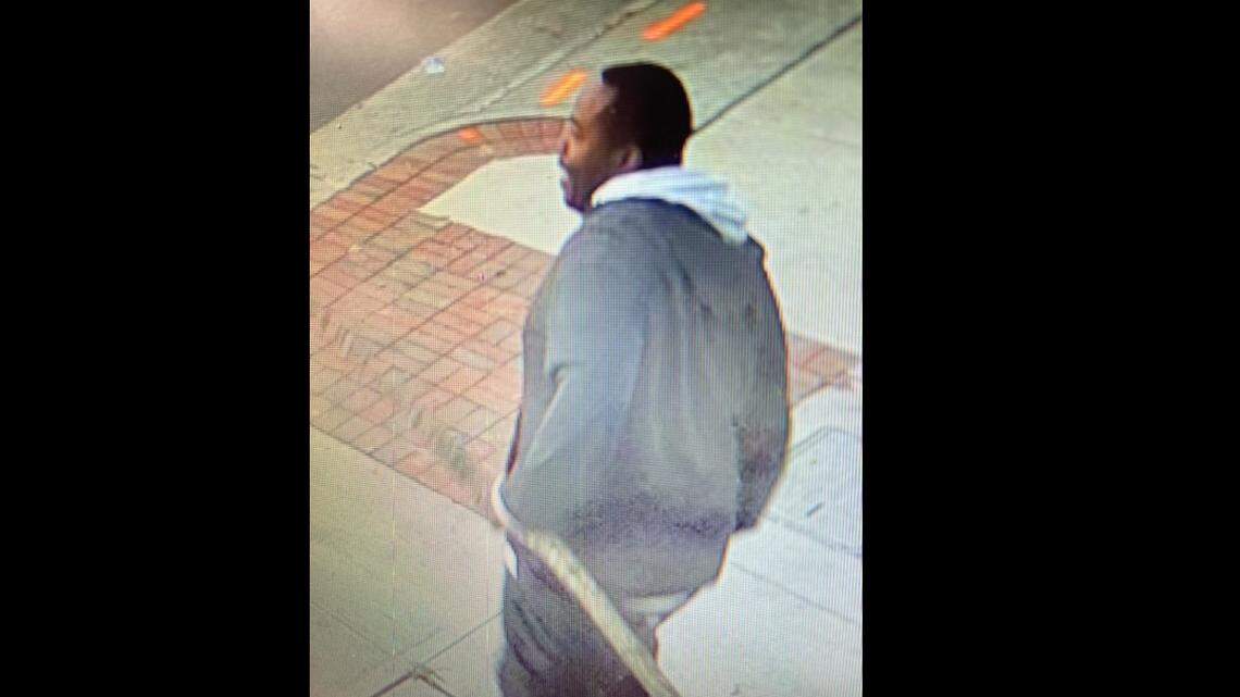 Police released surveillance footage Friday that shows a man they suspect in a fatal stabbing on Thursday.