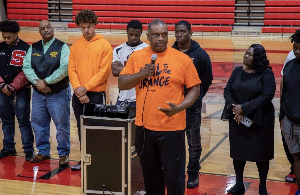 In 2019, seniors on the Southern High School football team started holding “Guns Down, Lives up” rallies to help fight gun violence and inspire younger students to make better decisions.