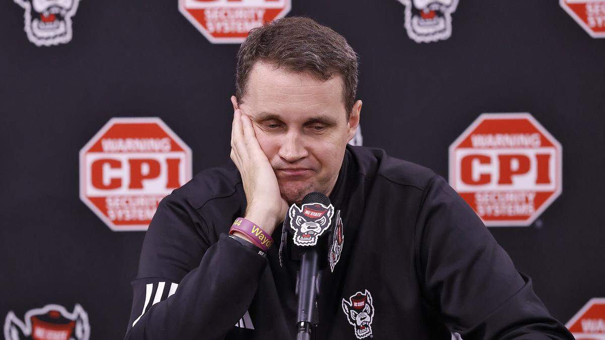 N.C. State head coach Will Wade speaks with media following the Wolfpack’s 77-76 loss to Miami on Feb. 14 at Lenovo Center. 