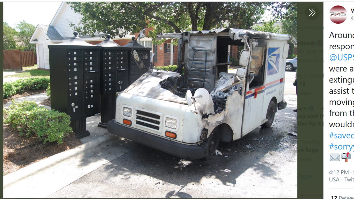Sudden blaze destroys USPS mail truck, NC firefighters say | Raleigh ...