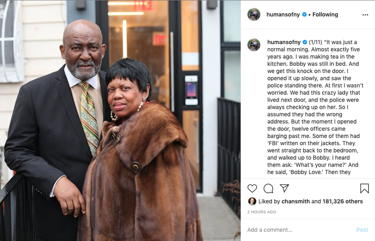 Cheryl Love had no idea her husband of 40 years — Bobby Love, aka Walter Miller — was an escaped convict from North Carolina. That is until the cops showed up. Now Humans of New York is sharing their story.