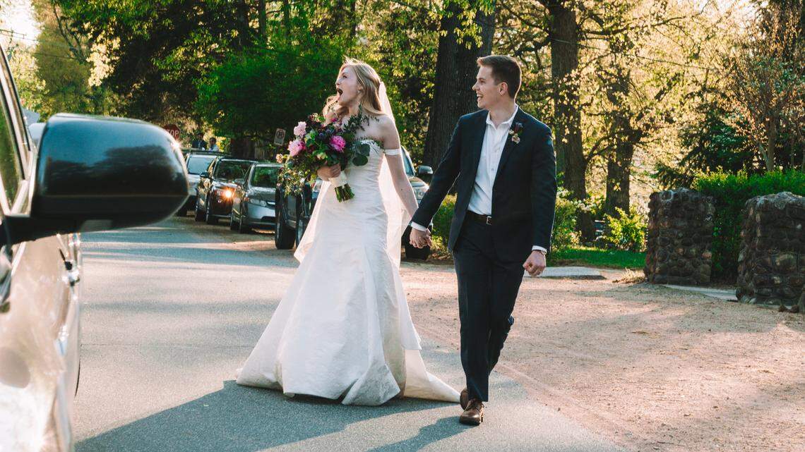 Matt Williams and Susan McElroy’s socially distanced wedding, on April 2, in Chapel Hill, ended with a surprise they never saw coming. They were greeted by nearly 30 cars filled with their friends.