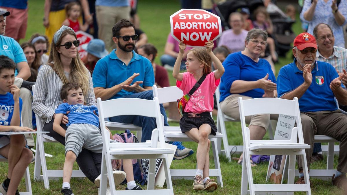 Adelyn Estevan of Cary, N.C. participates in the 26th Annual North Carolina Right To Life rally on the Halifax Mall, on Saturday, May 18, 2024 in Raleigh, N.C.