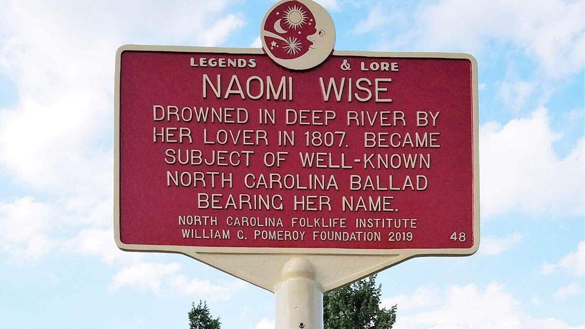 The privately funded Pomeroy Foundation is taking applications for highway historical markers such as this one in Randleman, in Randolph County, where Naomi Wise was murdered in 1807. A ballad about the killing is one of the most popular in American folk music.