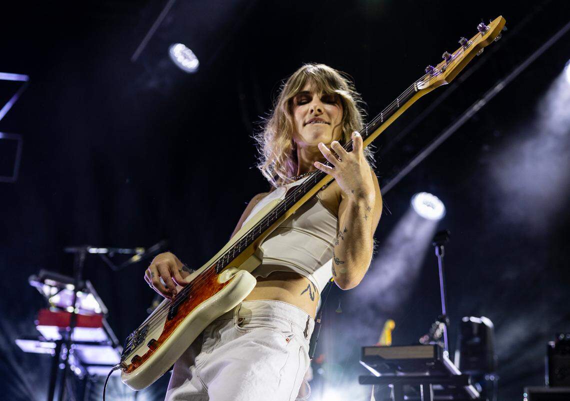 Rainbow Kitten Surprise in concert at Raleigh, N.C.’s Lenovo Center, Saturday night, Oct. 26, 2024.