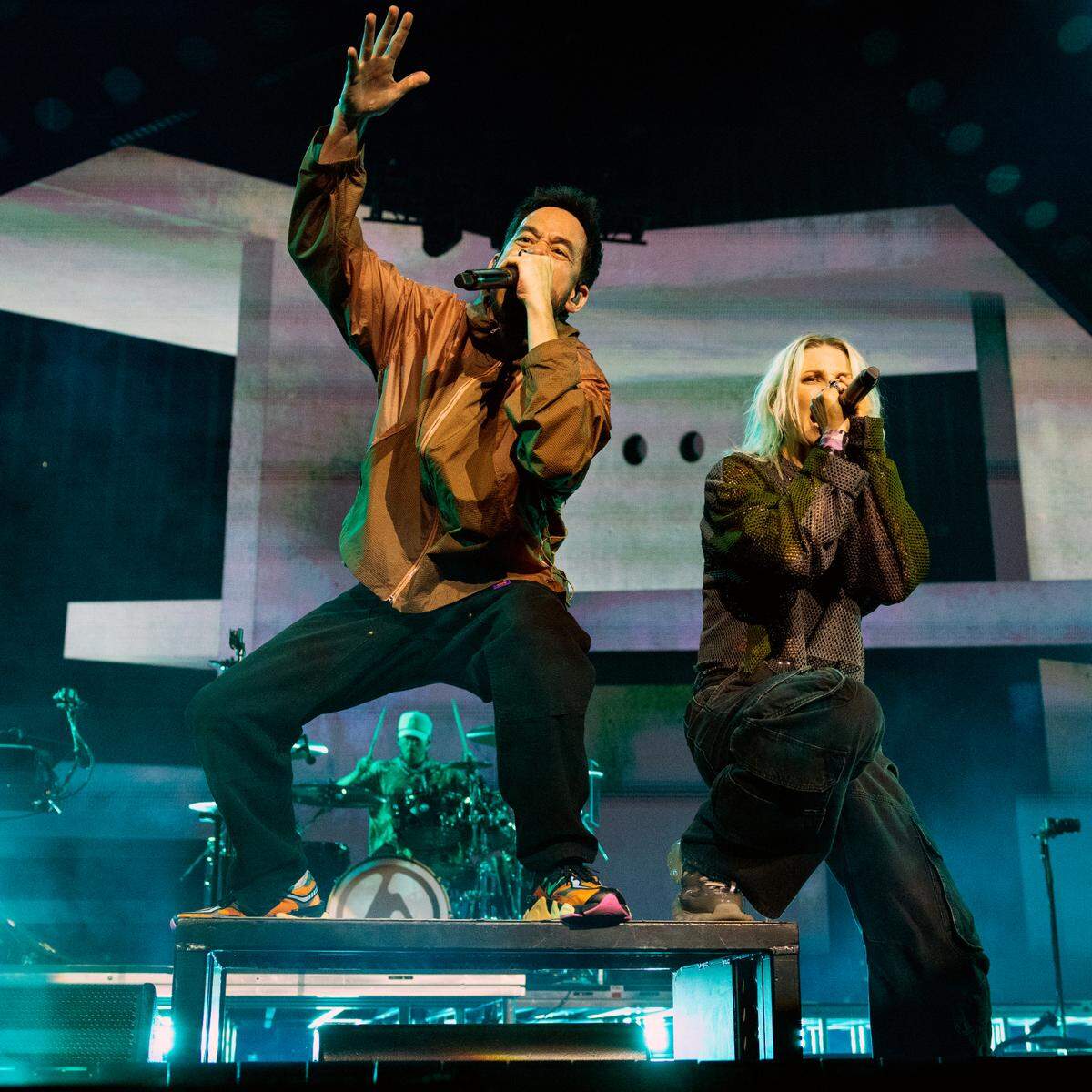 Linkin Park in concert on their “From Zero World Tour 2025” at Raleigh, N.C.’s Lenovo Center, Tuesday night, May 6, 2025.