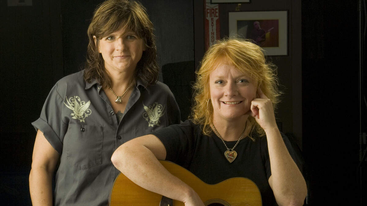 Amy Ray, left, and Emily Saliers are the Indigo Girls, photographed at Atlanta's Roxy Theatre shortly before a concert. They will be at the Durham Performing Arts Center July 18.