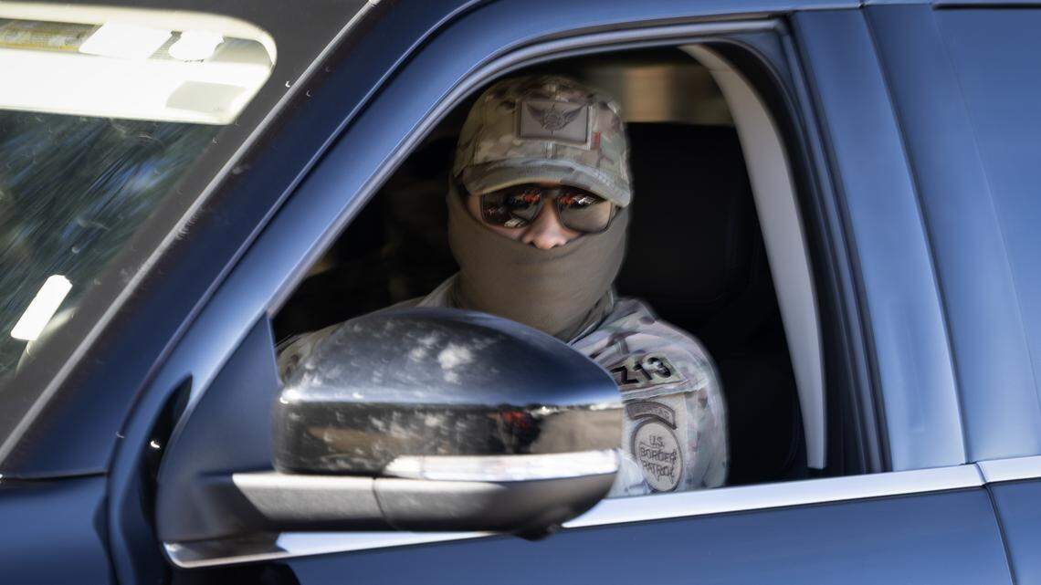 Border Patrol agents patrol a neighborhood in Southeast Raleigh, Tuesday, Nov. 18, 2025.