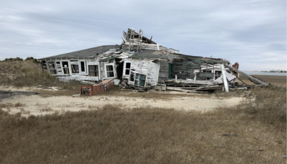 The Casablanca House (also known as the Baker-Holderness House) at historic Cape Village on South Core Banks is one of six historic structures being torn down.