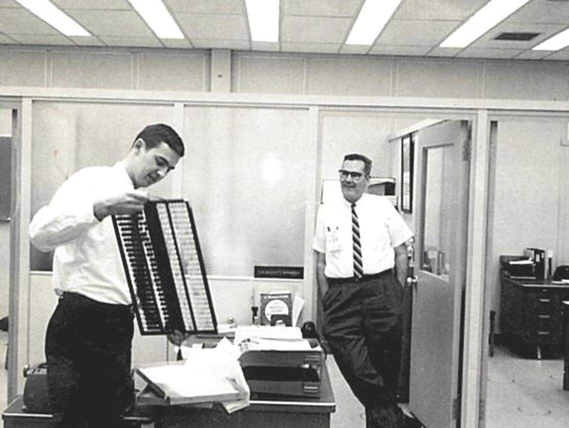 Jim Goodnight, co-founder and CEO of SAS Institute, working on the Apollo program in Florida in 1966.