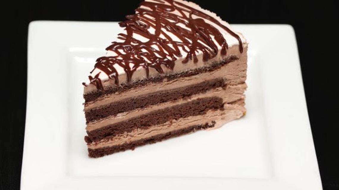 The chocolate ganache and mousse cake from Ammi’s bakery.