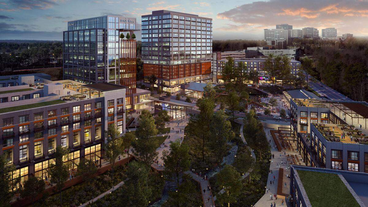 A rendering of Kane Realty’s North Hills Innovation District.