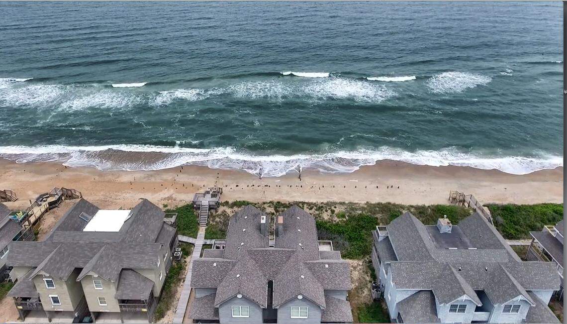 An aerial view of Southern Shores on the Outer Banks of North Carolina.