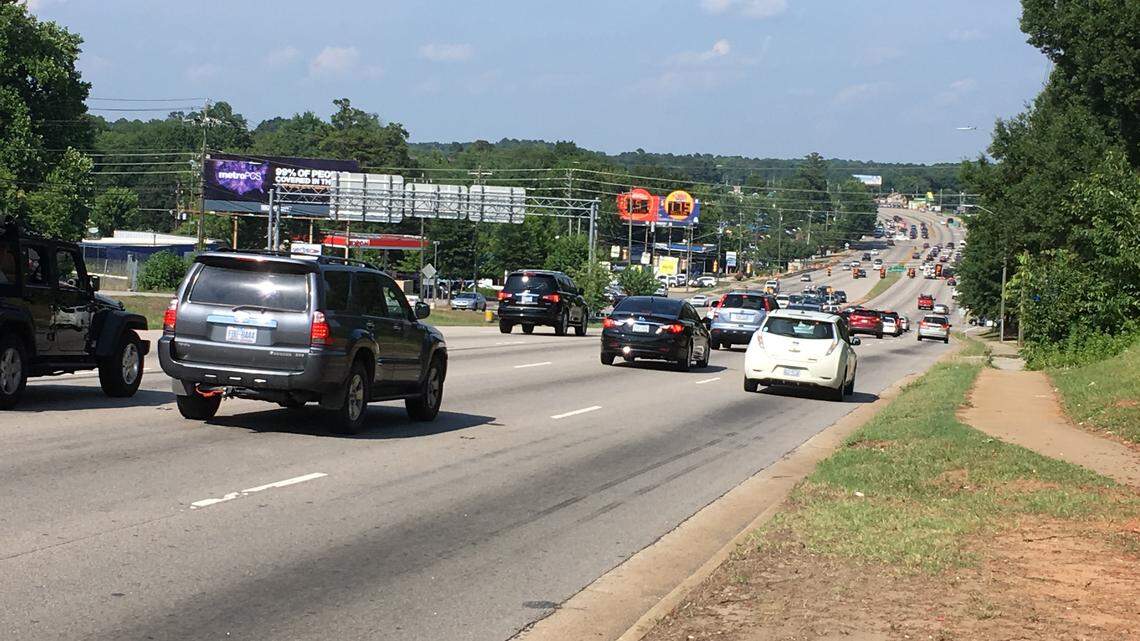 Northbound Capital Boulevard just north of the Raleigh Beltline. The city has begun a corridor study that will consider future development and changes to the road from the Beltline north to Interstate 540.