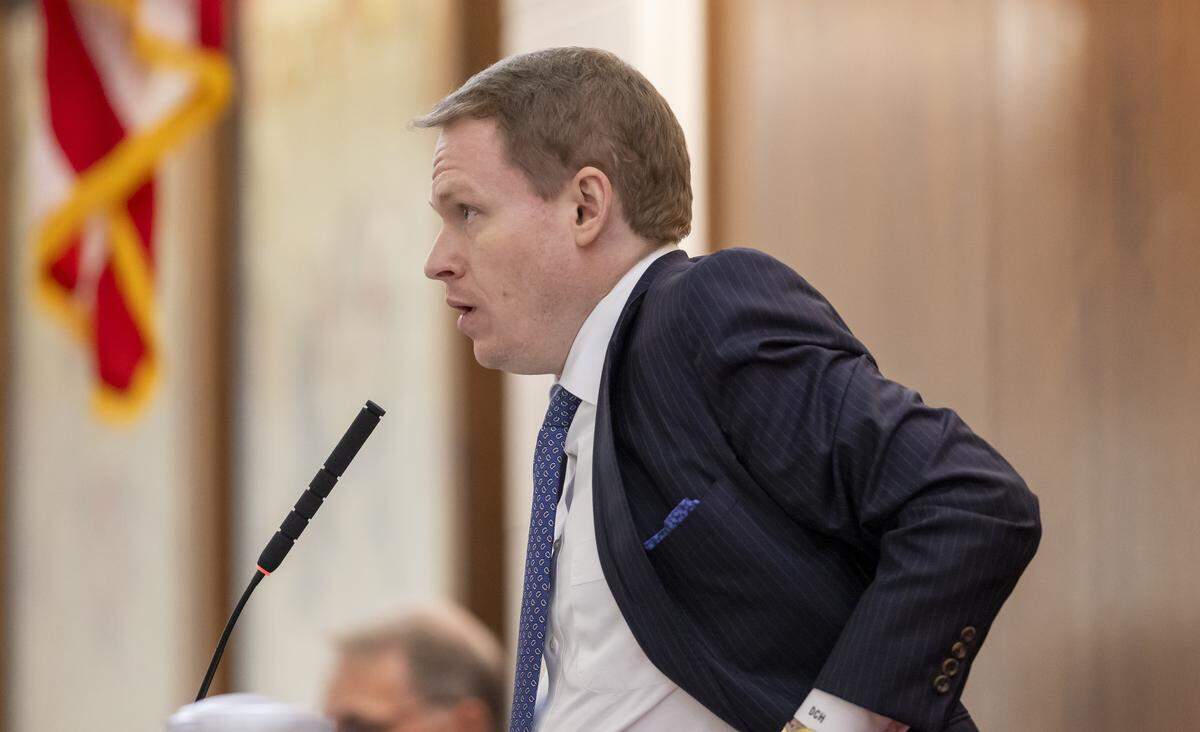 North Carolina House Speaker Destin Hall presides over the session on Tuesday September 23, 2025 at the NC General Assembly in Raleigh, N.C.