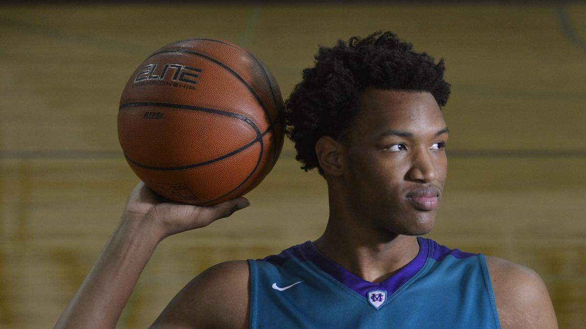 Cox Mill High basketball player Wendell Moore Jr.  Moore led Cox Mill to the N.C. 3A state title this season and is a major college recruiting target.