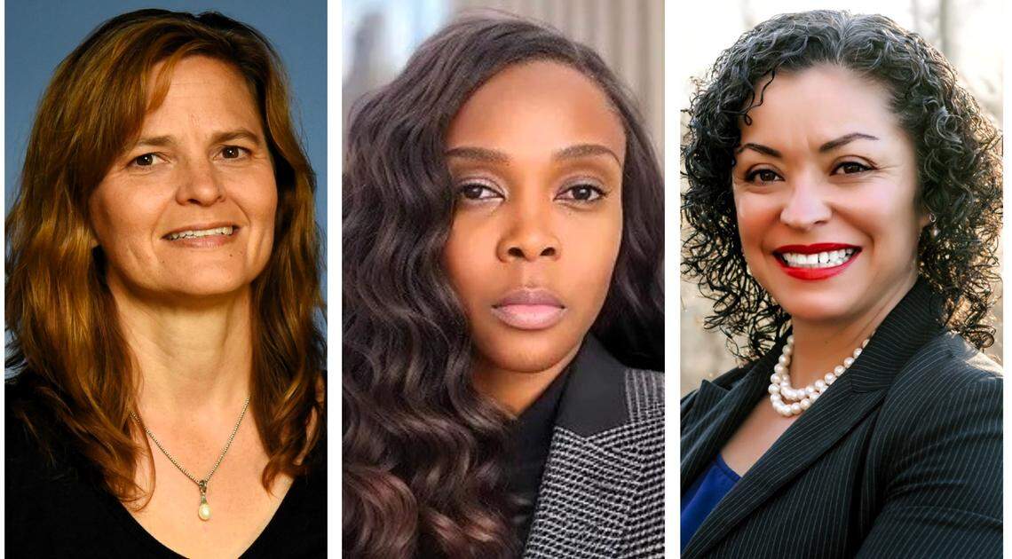 Incumbents Carrie Doyle (from left) and Jennifer Moore will return to the Orange County Schools Board of Education for another term. Newcomer Wendy Padilla will join the board this year.