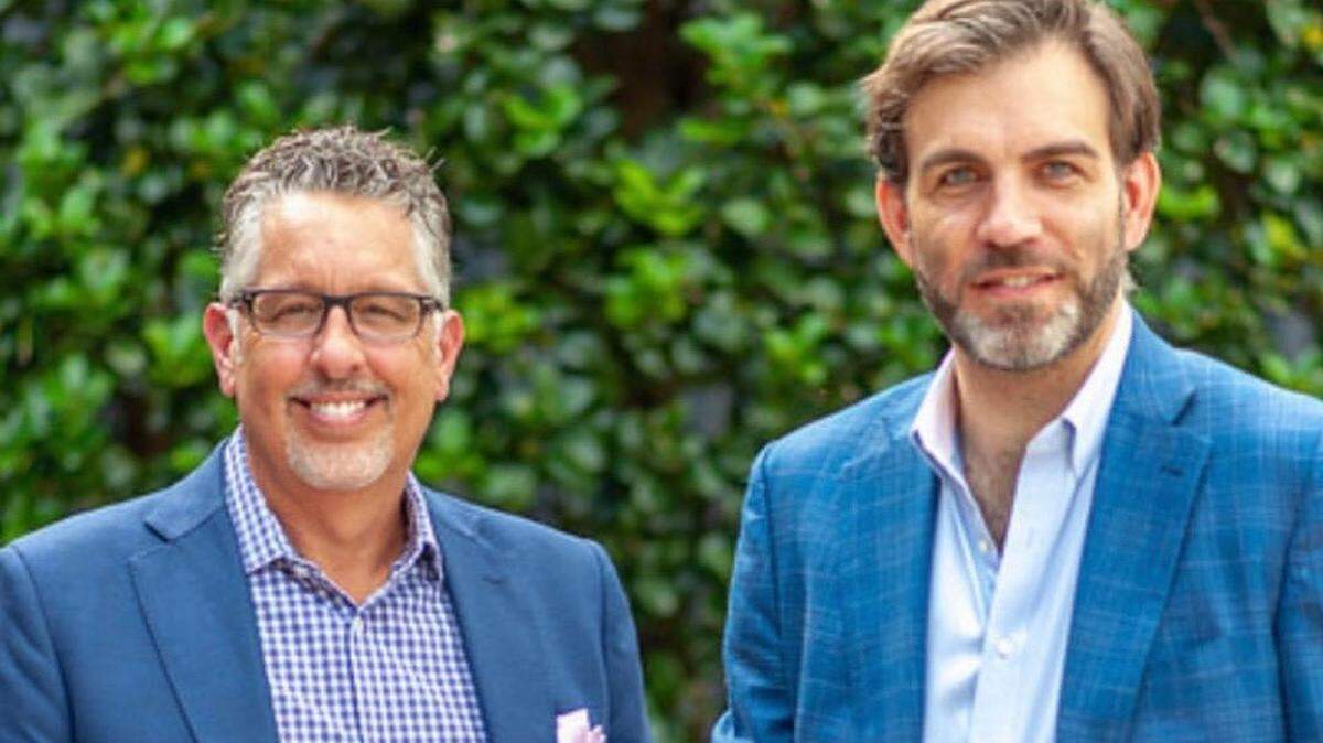 Matt Gray, left, and Jim Pietryka will open the upscale men’s clothing and accessories store Ealdwine in downtown Raleigh.