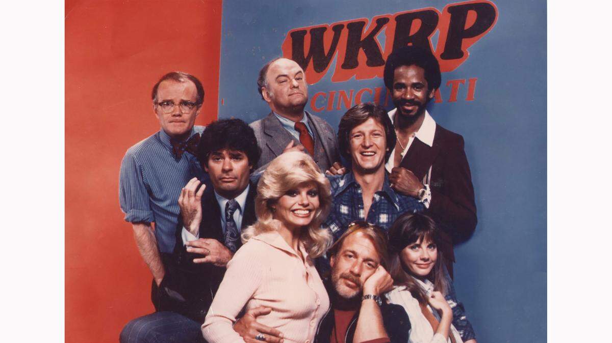 The cast of the sitcom “WKRP In Cincinnati.”